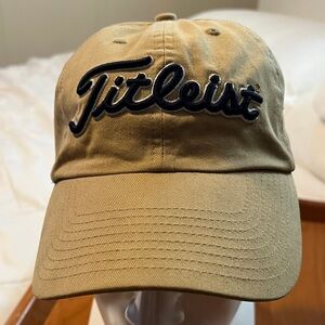 Titleist Tan Baseball Hat with Black Embroidered Logo